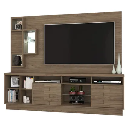 Estante Home para TV até 65 polegadas Heitor Madetec Amendoa